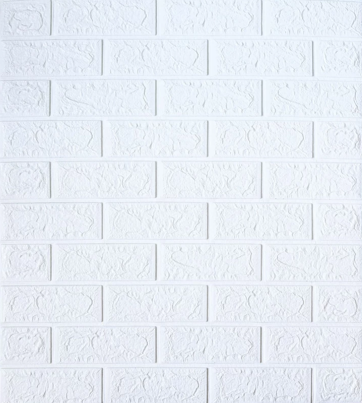 Панель декоративна 3D самоклеюча під цеглу 700x770x5 мм Біла (1-5)