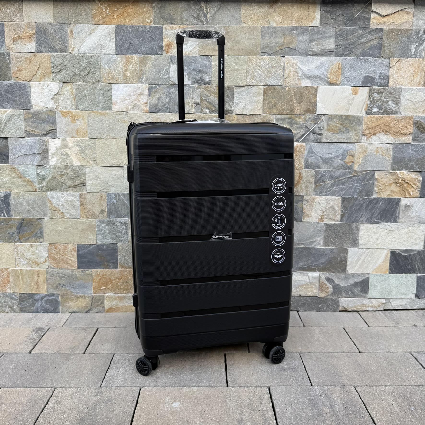 Валіза дорожня з поліпропілену Wings HWF03 L Чорний (30631214) - фото 7 Валіза дорожня з поліпропілену Wings HWF03 L Чорний (30631214) - фото 7