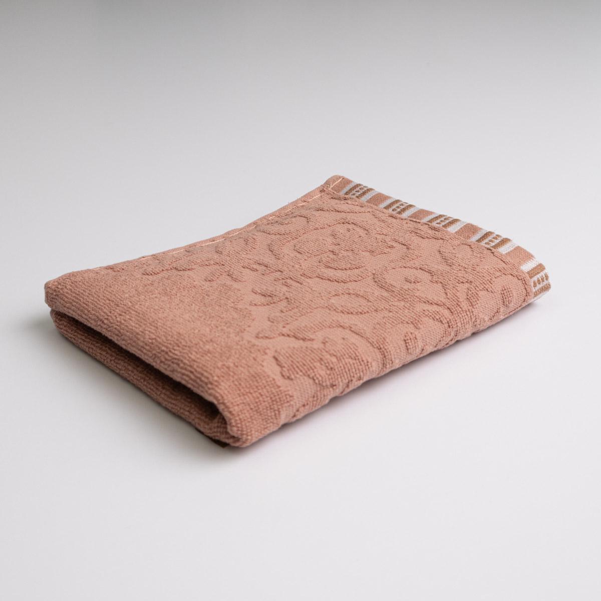 Полотенце для рук и лица махровое GM Textile с орнаментом 400 г/м2 40х70 см Бежевый (rmo400-70-beige)