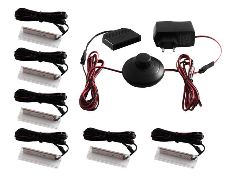 Комплект светодиодных клипс пластиковых LEDUA для подсветки стеклянных полок 6шт 110-240В белый (35502601)