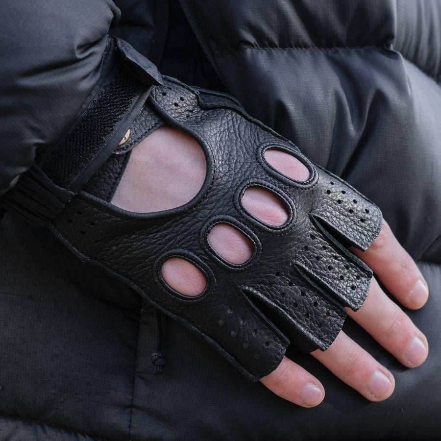 Перчатки мужские Alpa Gloves автомобильные натуральная кожа митенки р. 8 Черный (703-15-8) - фото 2