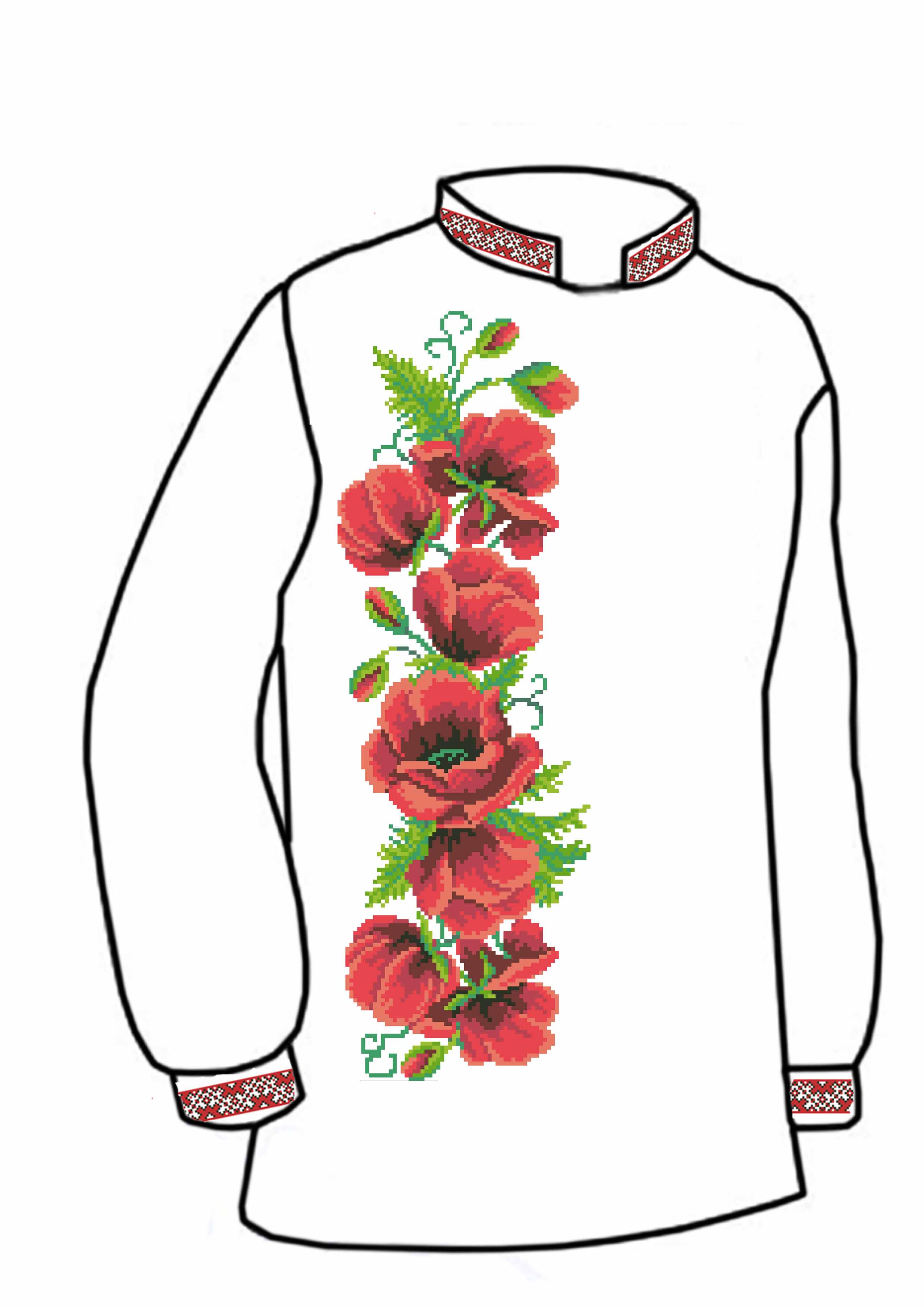 Заготовка для вишивки нитками або бісером сорочка СЧ-51 домоткане полотно