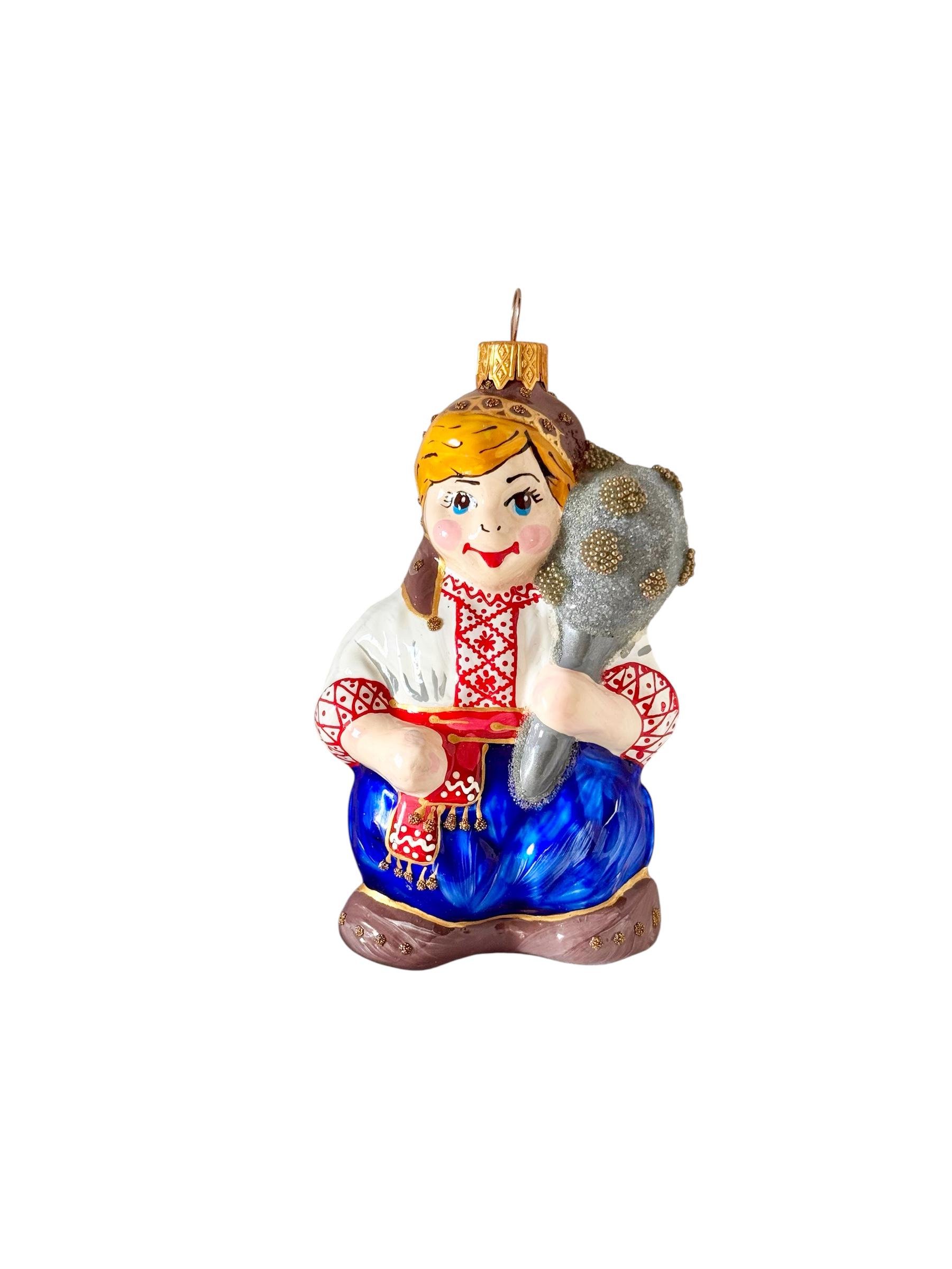 Игрушка на елку Котигорошко стеклянная (F-246)