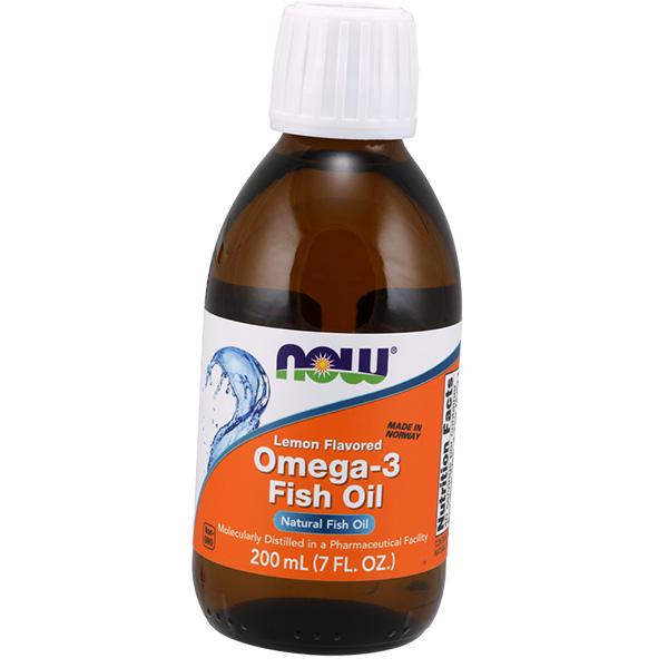 Жир рыбий Now Foods Omega-3 Fish Oil Лимон 200 мл (67128008)