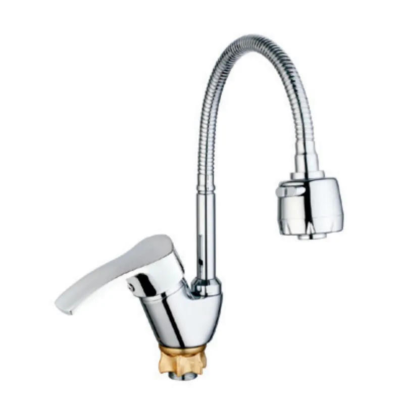 Смеситель MIXXUS с гибкой лейкой высокий однорычажный цинковый сплав Хром (b-MI6478)