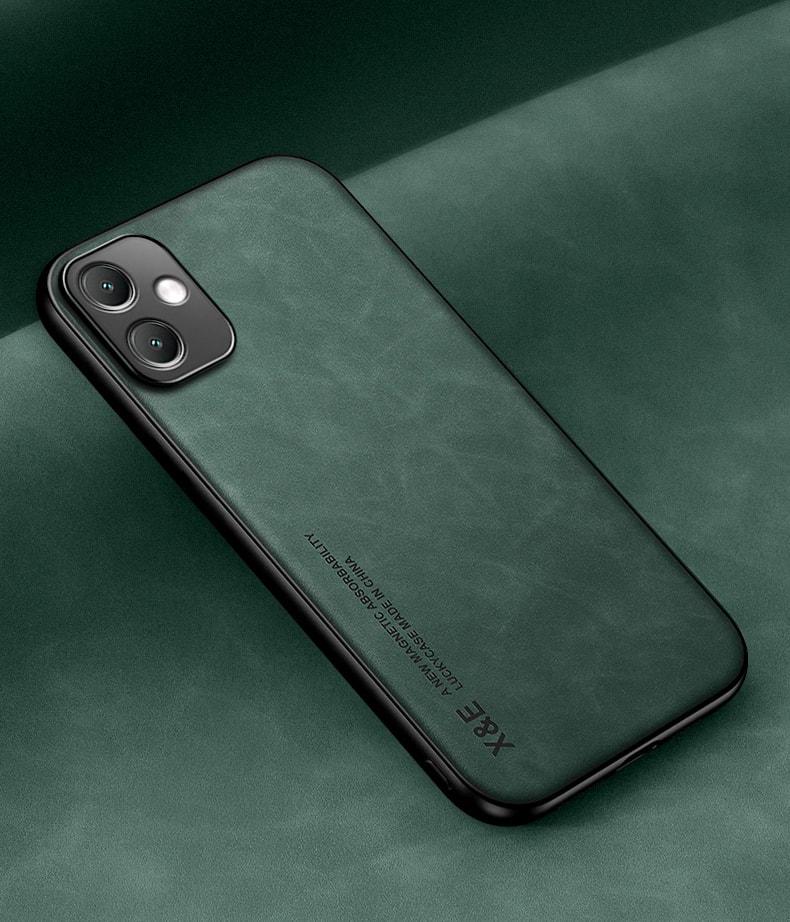 Кожаный чехол XnE Samsung Galaxy A05 A055 с металлической вставкой Green (34639-08)