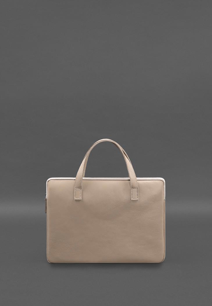 Чехол кожаный с ручками для ноутбука 13" Светло-бежевый (A-028219) - фото 8