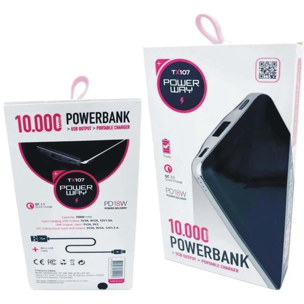 Повербанк Powerway TX 107 10000 mAh (20383809) - фото 2