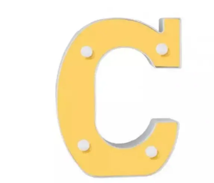 Літера об'ємна С Led маленька 16x14 см Золотистий (68583) - фото 2 Літера об'ємна С Led маленька 16x14 см Золотистий (68583) - фото 2