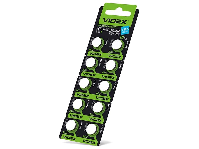 Батарейка часовая Videx AG12/LR43 Blister Card 10 шт. (8429)