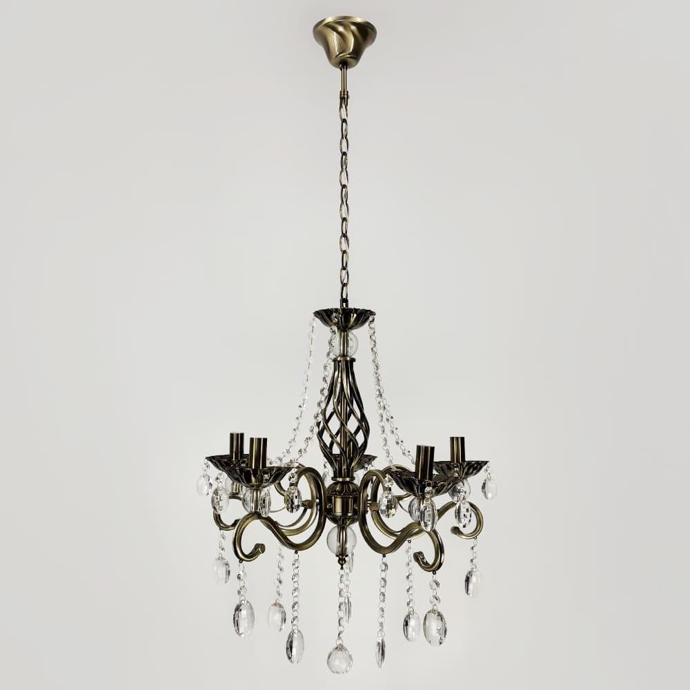 Люстра-подсвечник классическая на 5 ламп Ø 50 см Бронза (6071/5 AB)