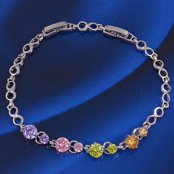 Браслет с цирконами X70865 Italina Белый