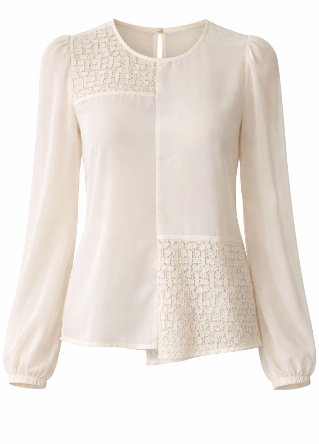 Блузка женская Uttam Boutique London шифоновая XS Молочный (STK002302-30)