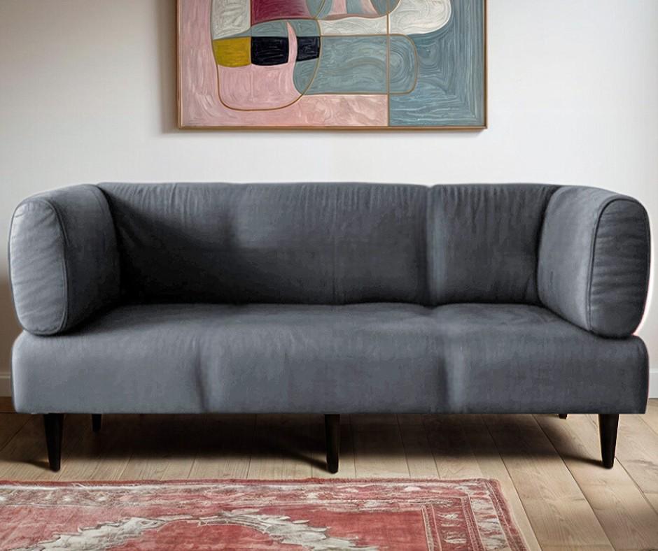 Диван з підлокітниками Tobi Sho Бенно-1 офісний з конусною ногою 1800х720х750 мм велюр Emilia 93 Grey - фото 2 Диван з підлокітниками Tobi Sho Бенно-1 офісний з конусною ногою 1800х720х750 мм велюр Emilia 93 Grey - фото 2