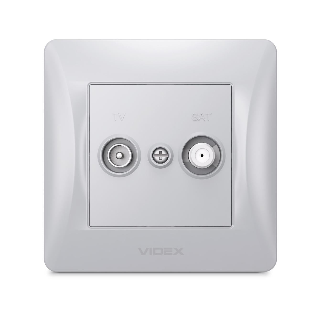 Розетка Videx BINERA TV+SAT концевая Серебряный шелк (00000040055)
