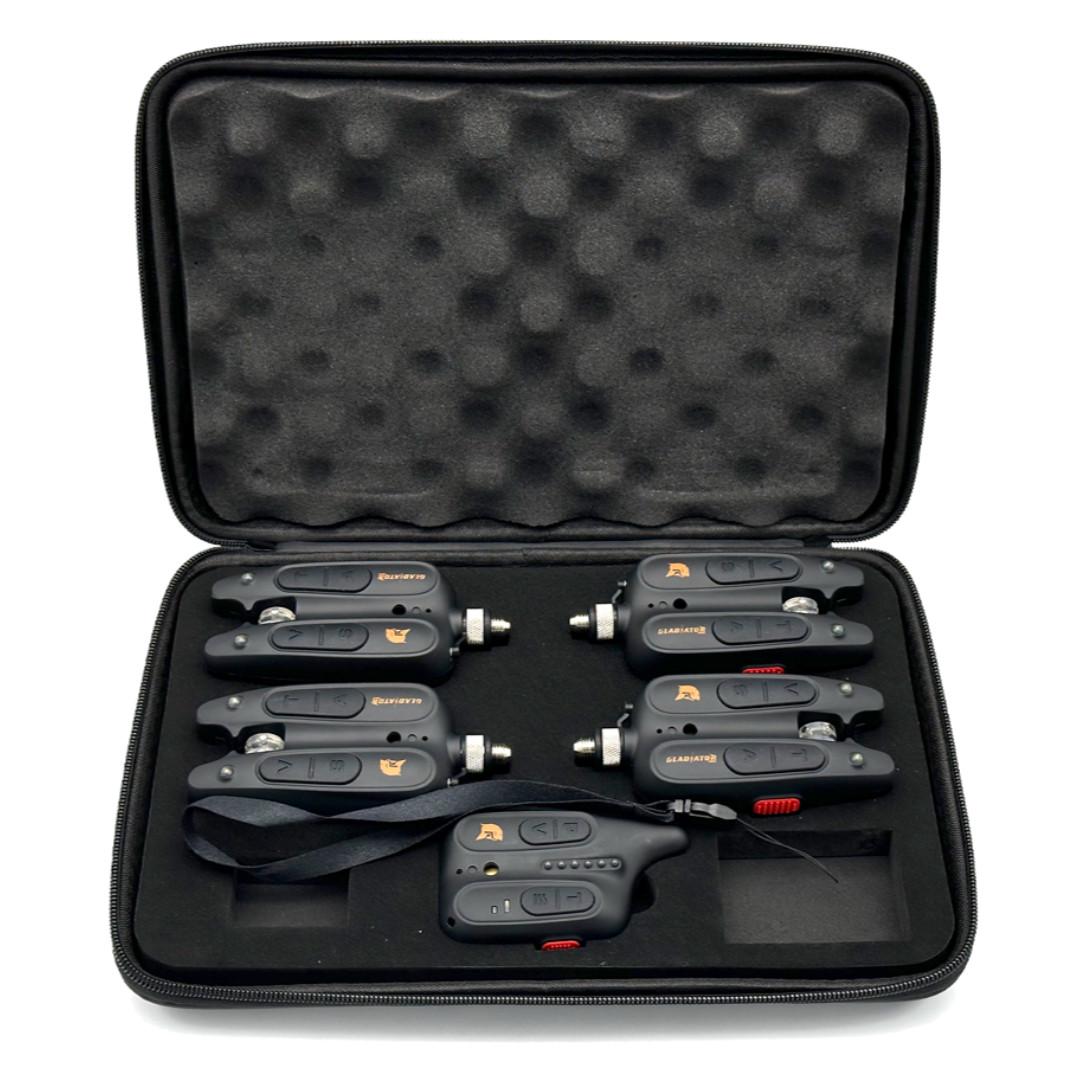Набор сигнализаторов поклевки с пейджером для рыбалки Gladiator BL1118 4+1 Black (28745672)