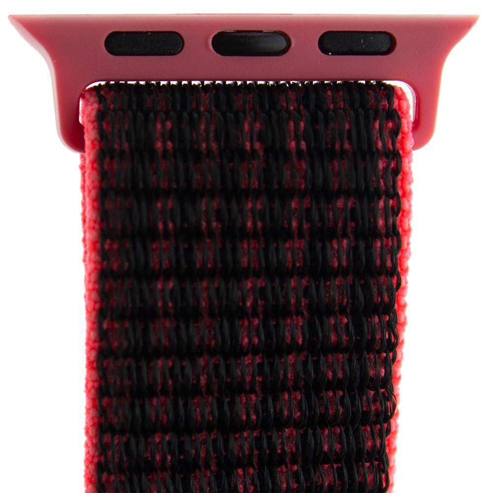 Ремінець нейлоновий Sport Loop Band для Apple Watch 42/44/45 мм Series SE/7/6/5/4/3/2/1 №10 Red Black - фото 3