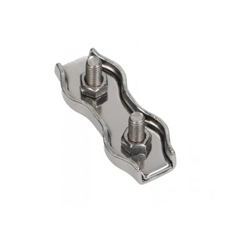 Затискач подвійний ø 2 мм M4 30x14 мм для троса цинк 100 шт. Білий (3S20000005S0200020)