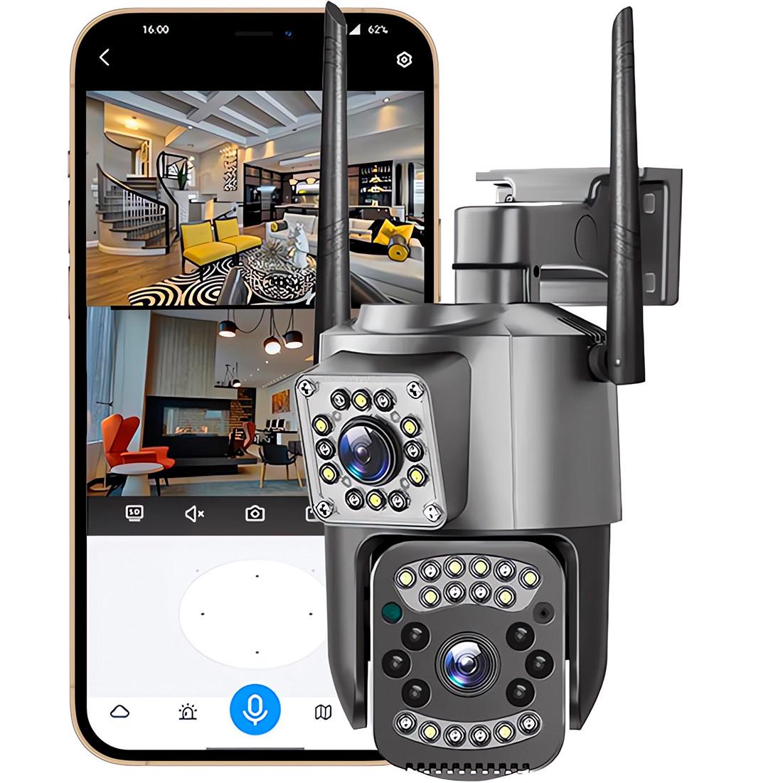 Камера видеонаблюдения WiFi uSafe OC-05DL-PTZ уличная с 2 объективами 4 Мп/1080P двойная поворотная - фото 2 Камера видеонаблюдения WiFi uSafe OC-05DL-PTZ уличная с 2 объективами 4 Мп/1080P двойная поворотная - фото 2