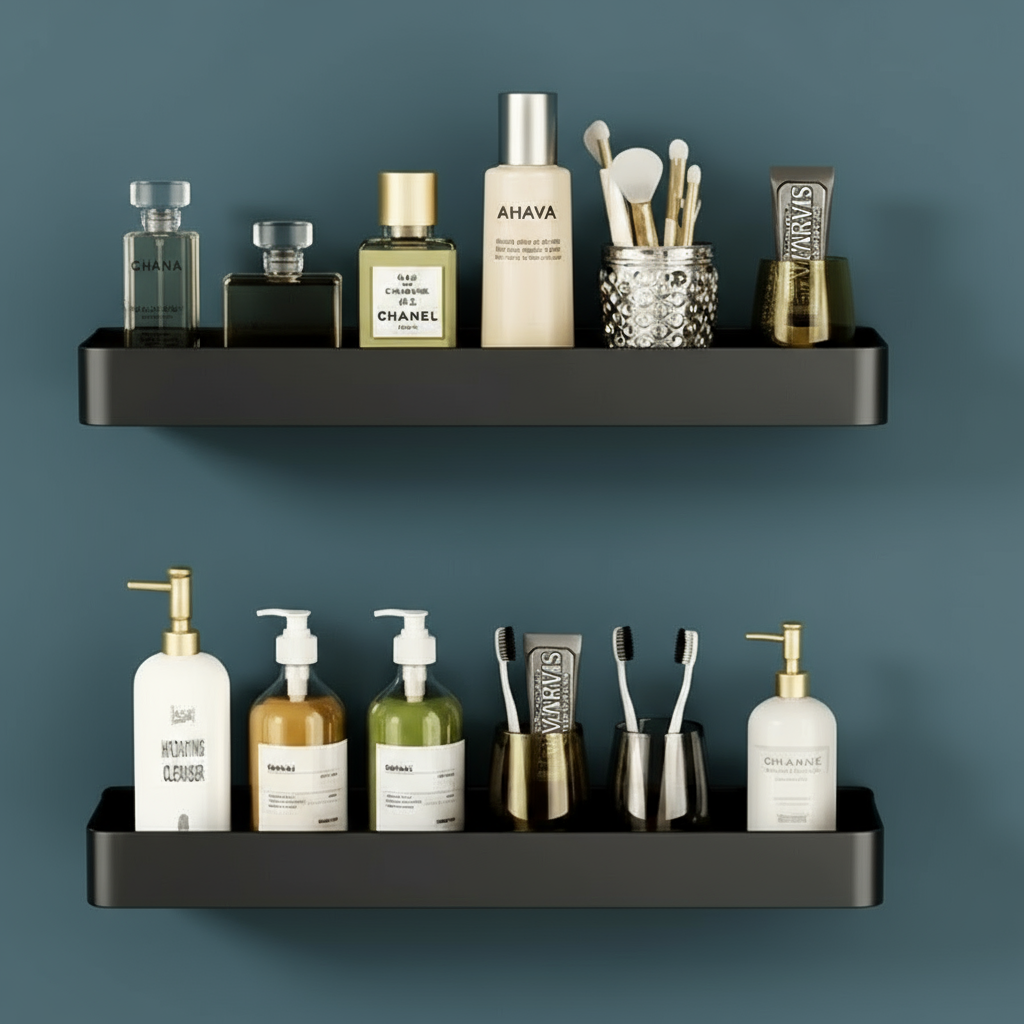 Набір полиць для ванної Lighty 40 см Чорний (00120_2) - фото 3 Набір полиць для ванної Lighty 40 см Чорний (00120_2) - фото 3