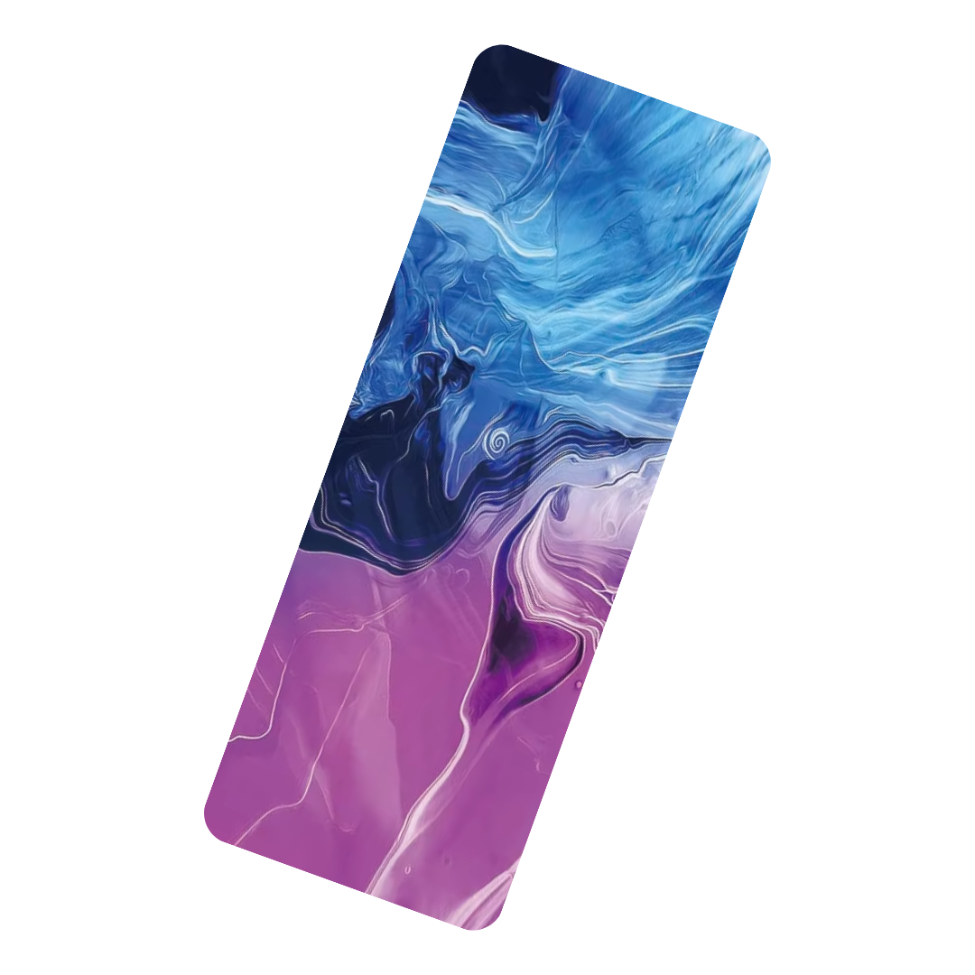 Коврик для йоги и фитнеса складной мягкий из каучука и замши спортивный принт Синий Коврик для йоги и фитнеса складной мягкий из каучука и замши спортивный принт Синий