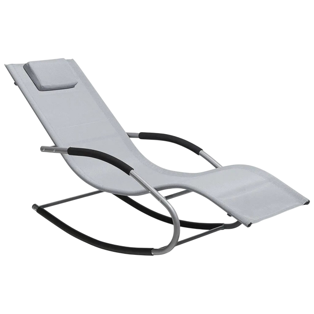 Шезлонг гойдалка Bonro BG-01 з металевим каркасом до 120 кг із підлокітниками Сірий (106-76-42400534) Шезлонг гойдалка Bonro BG-01 з металевим каркасом до 120 кг із підлокітниками Сірий (106-76-42400534)