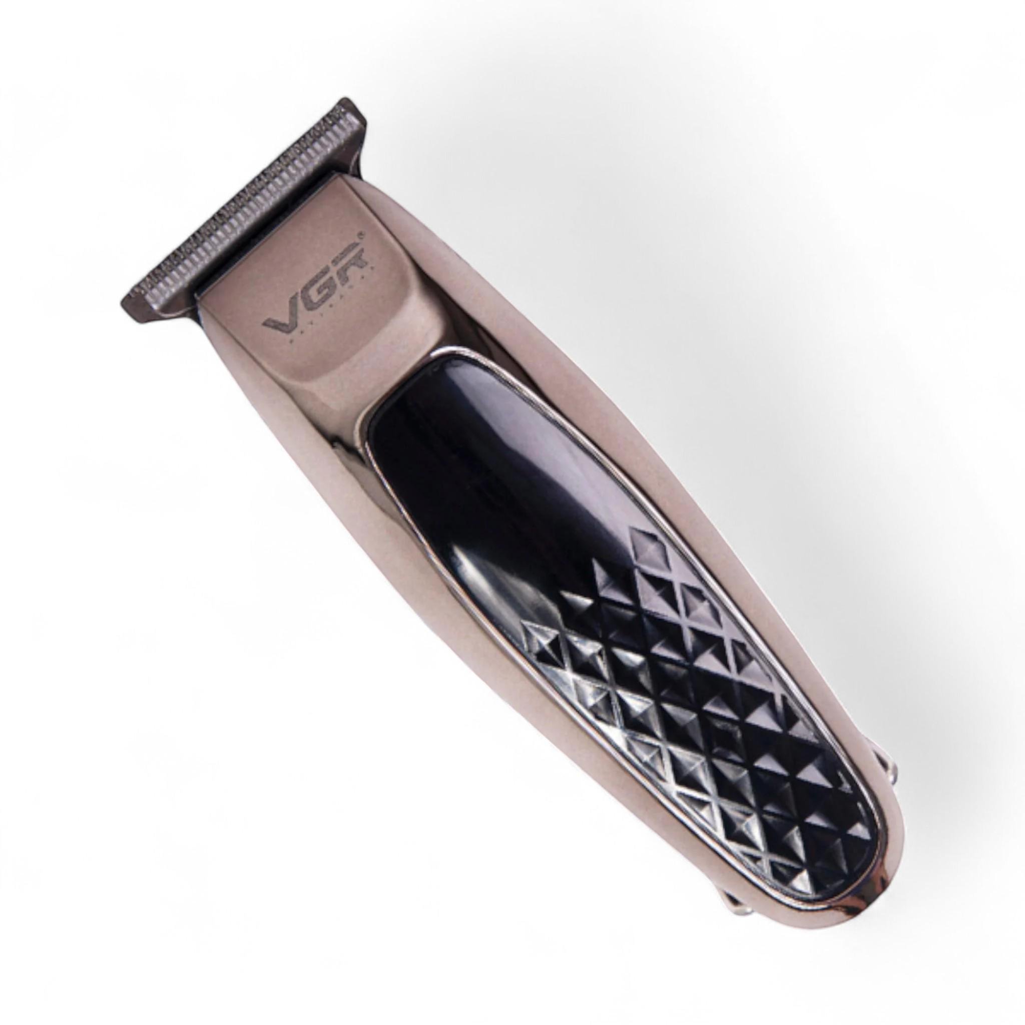 Тример акумуляторний VGR V-093 5 насадок LED display Silver (M_V-093Silver)