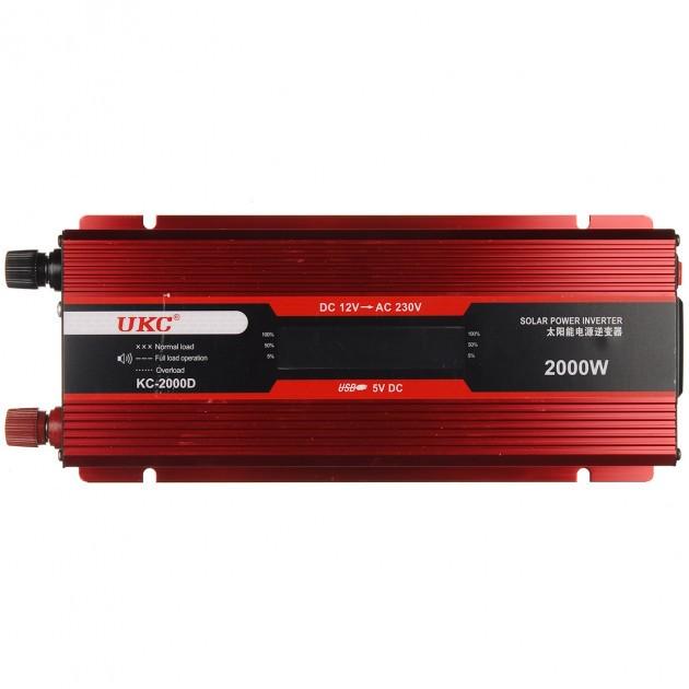 Инвертор преобразователь UKC KC-2000D AC/DC с 12 на 220 вольт LCD 2000W