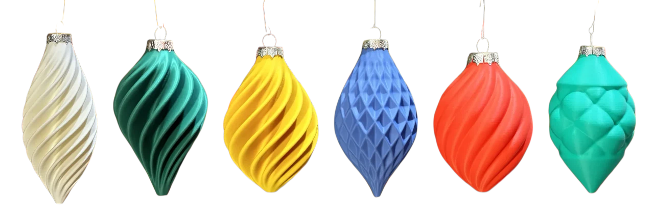 Набор елочных украшений Christmas Tree Ornament Set Vase Mode Prints 6 шт. 10 см 3D-печать Набор елочных украшений Christmas Tree Ornament Set Vase Mode Prints 6 шт. 10 см 3D-печать