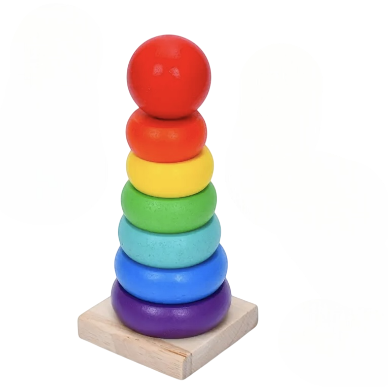 Деревянная игрушка пирамидка Динозаврики MD 0819 с кольцами (2491219478)