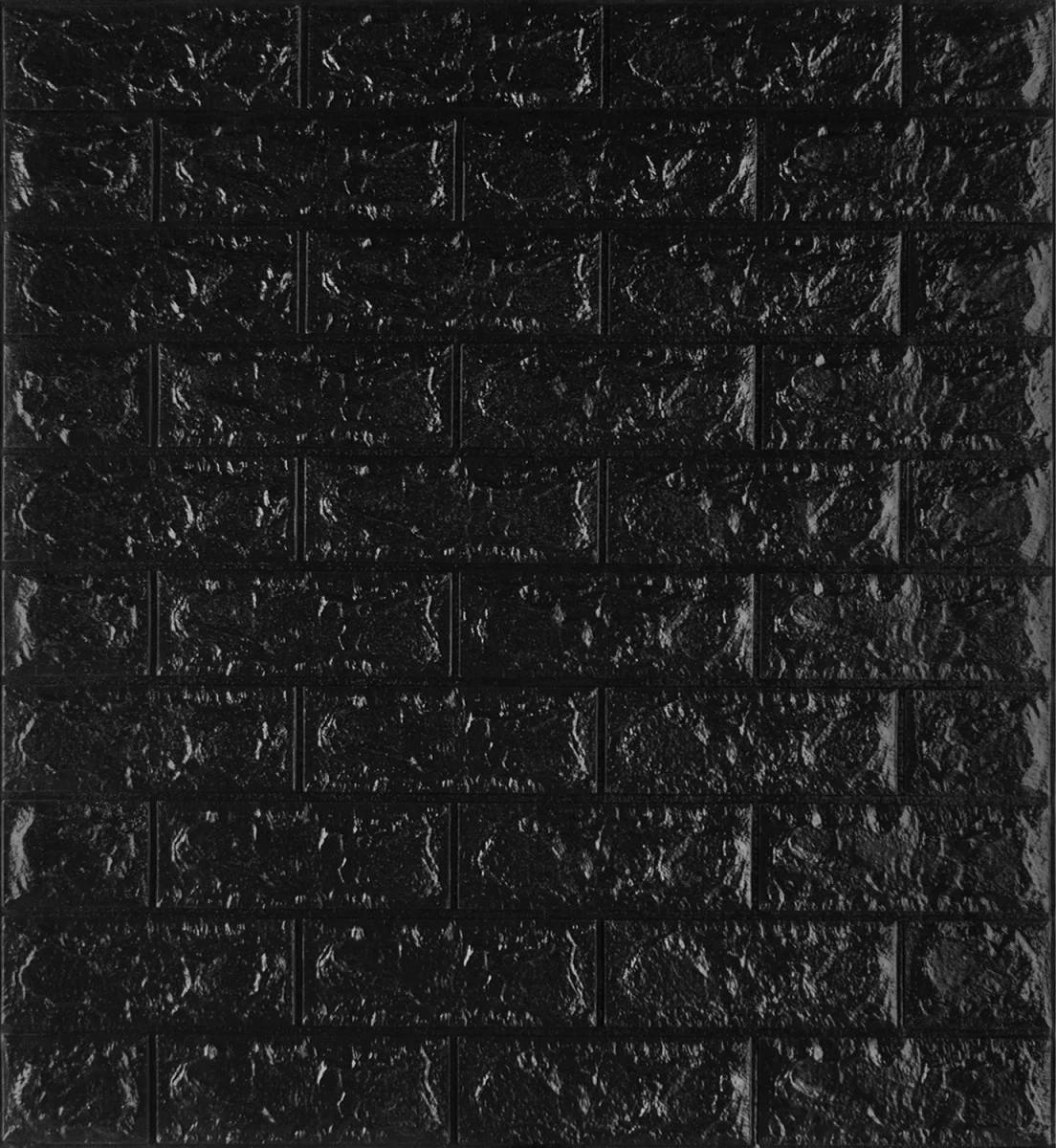 Самоклеюча 3D панель Sticker Wall декоративна під цеглу 700х770х7 мм Чорний