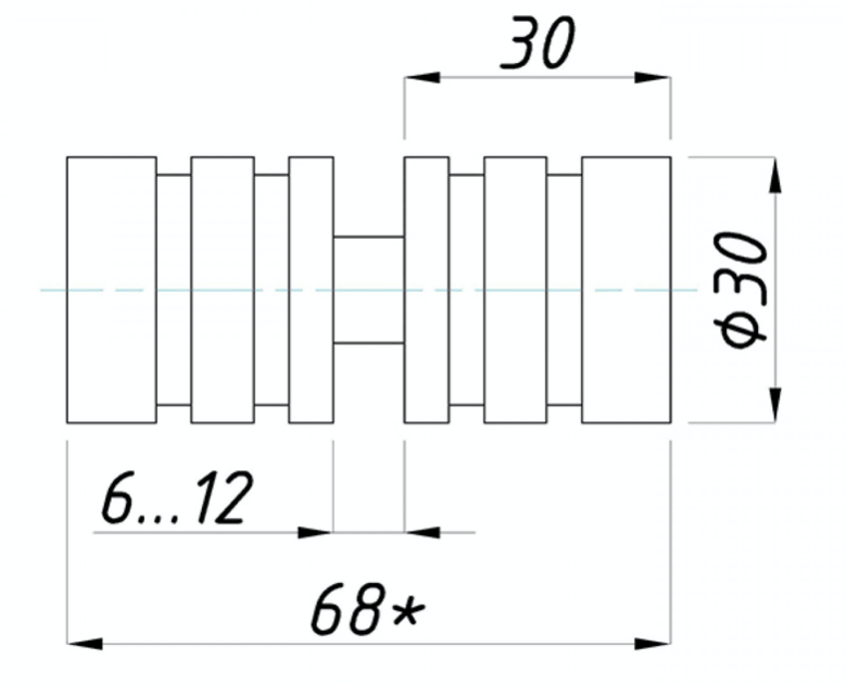 Ручка кноб для скляних душових дверей KECO хром (K-3002) - фото 2