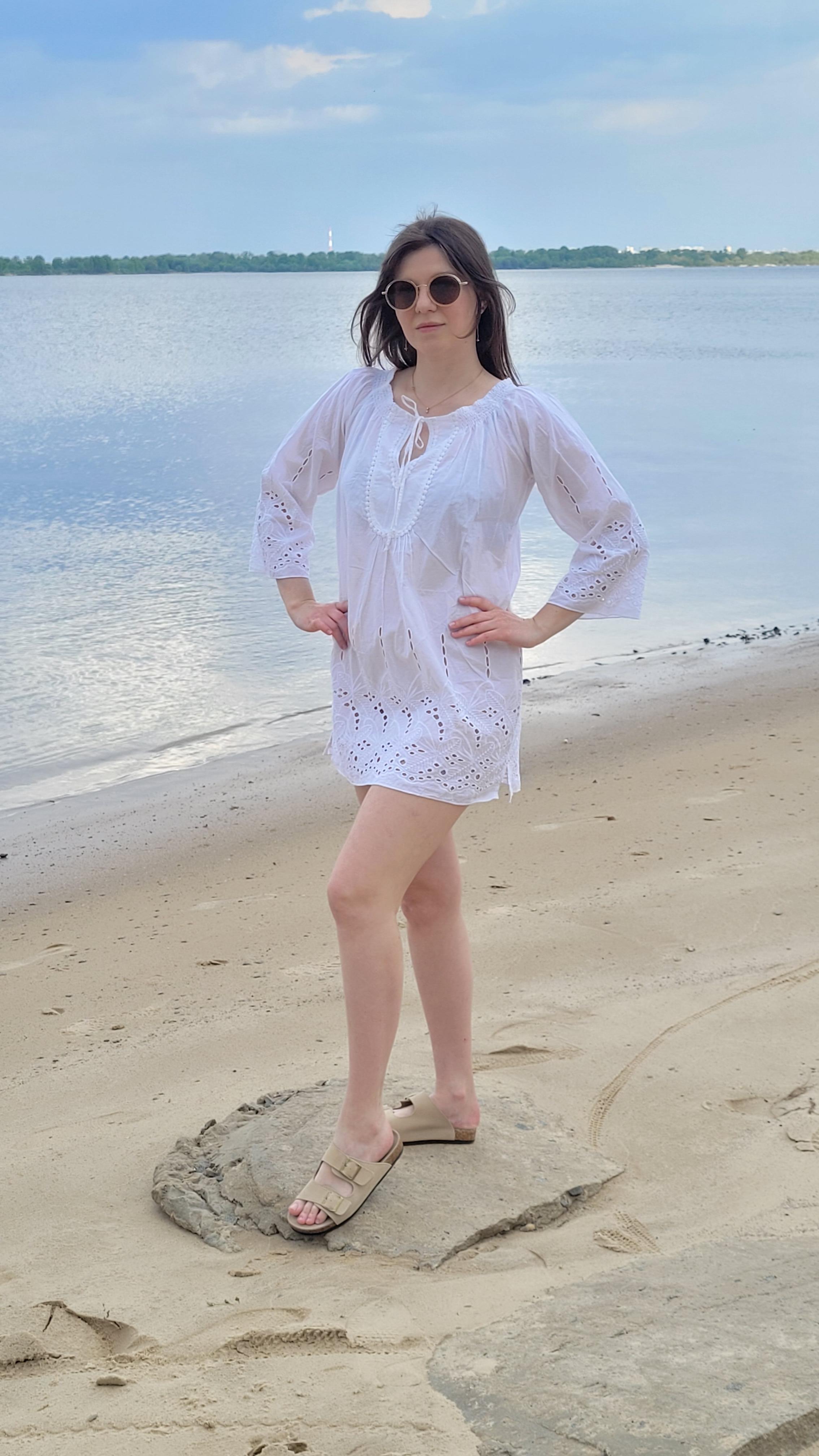 Блуза-туника женская летняя с прошвой XXL Белый - фото 4 Блуза-туника женская летняя с прошвой XXL Белый - фото 4