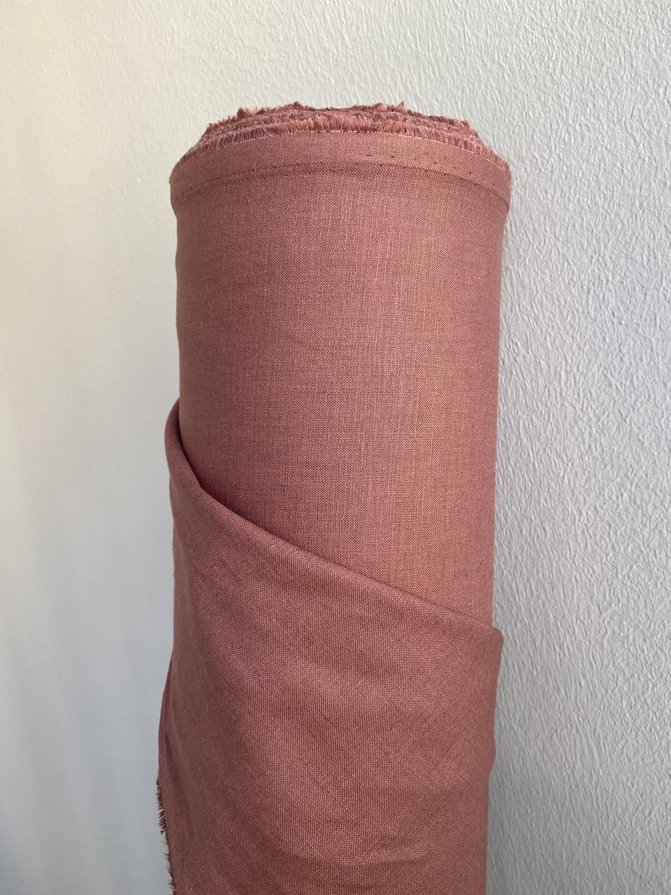 Ткань LINEN PLUS льняная натуральная 140 см 134/603 Терракотовый