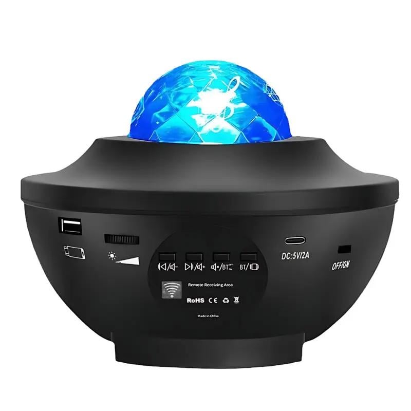 Ночник-проектор звездного неба детский Галактика с Bluetooth колонкой и пультом 10 режимов Черный (5925)