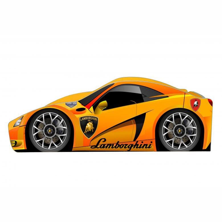 Детская кроватка машина Viorina-Deko Lamborghini B-12 ламинированная ДСП 80х170 см Желтый (44152)