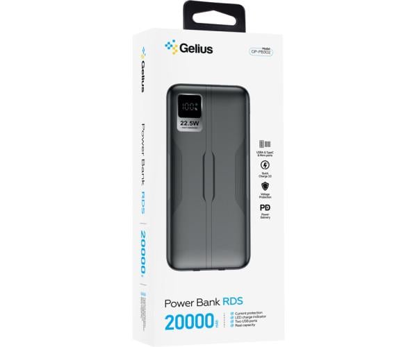 Батарея портативная Gelius RDS GP-PB302 20000mAh 22,5W QC/PD Black - фото 3 Батарея портативная Gelius RDS GP-PB302 20000mAh 22,5W QC/PD Black - фото 3