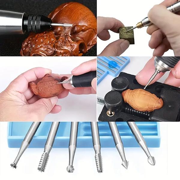 Набор фрез по дереву для шлифовки/вырезки для создания отверстий и декоративной резьбы 6 шт. 0,9 мм (AN00501-1) - фото 7 Набор фрез по дереву для шлифовки/вырезки для создания отверстий и декоративной резьбы 6 шт. 0,9 мм (AN00501-1) - фото 7