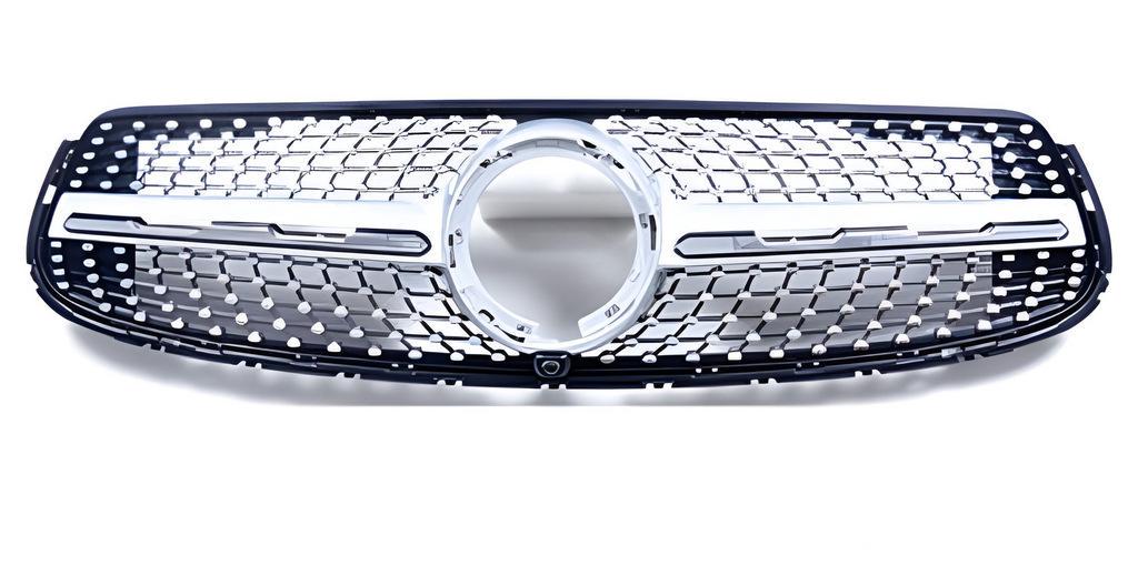 Решетка передняя Cixtai Diamond Silver с местом под камеру для Mercedes GLC X253 abs-пластик (147810)