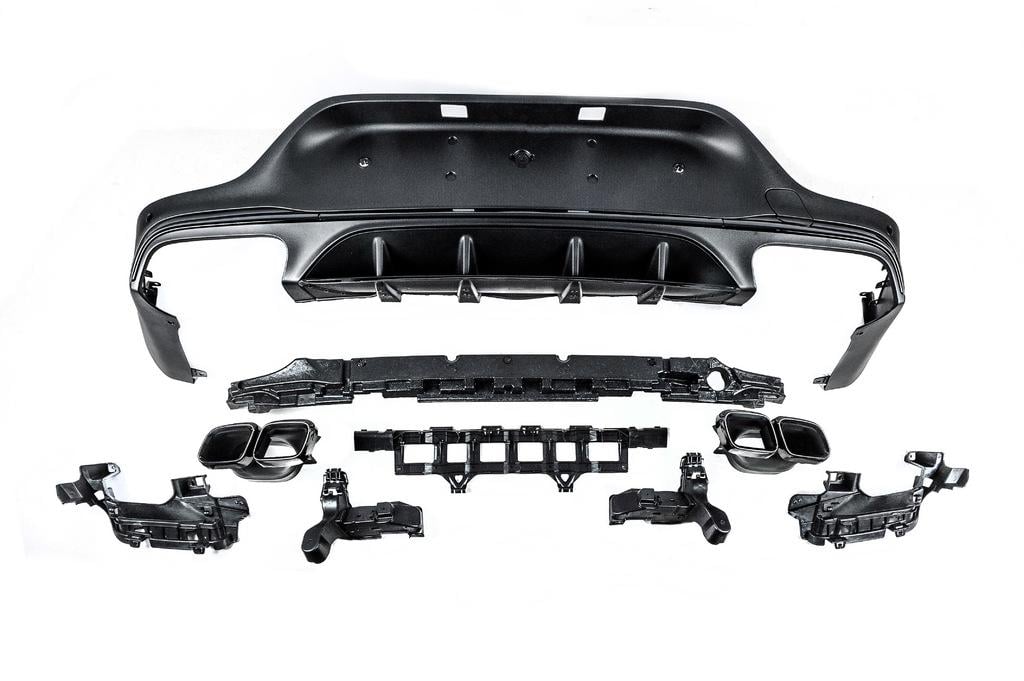 Диффузор задний с насадками Cixtai для Mercedes GLC coupe C253 abs-пластик Черный (129225)