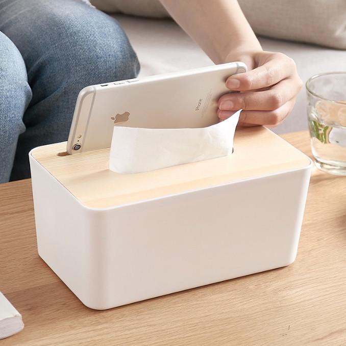 Салфетница кухонная пластиковая с деревянной крышкой Белый (ОДКХ-920) - фото 2 Салфетница кухонная пластиковая с деревянной крышкой Белый (ОДКХ-920) - фото 2