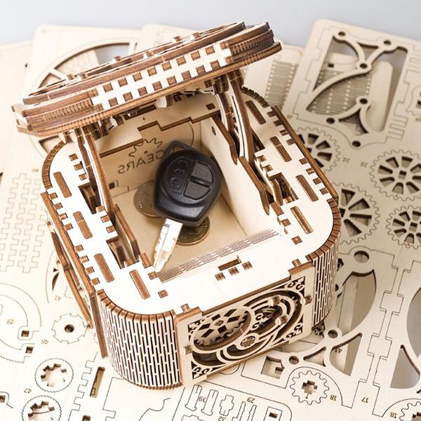 3D пазл механический Ugears Шкатулка с секретом - фото 7