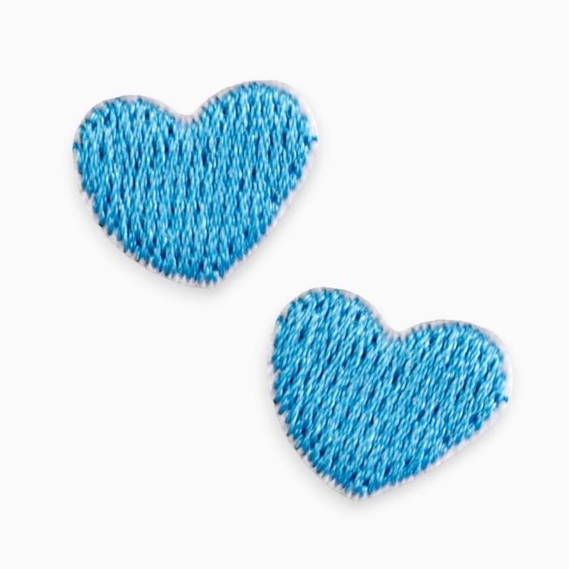 Термоаплікація Heart вишита 1,3х1,6 см 1 шт. Блакитний (АК1316С21)