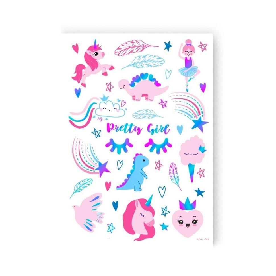 Набір тату тимчасових Unicorn mood голограма (LB-185)