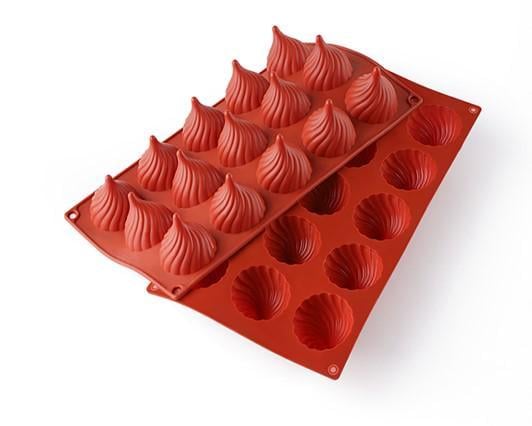 Форма силіконова One Chef для випікання Профі Трюфель d 4,5 h 4 см на 15 осередків Червоний