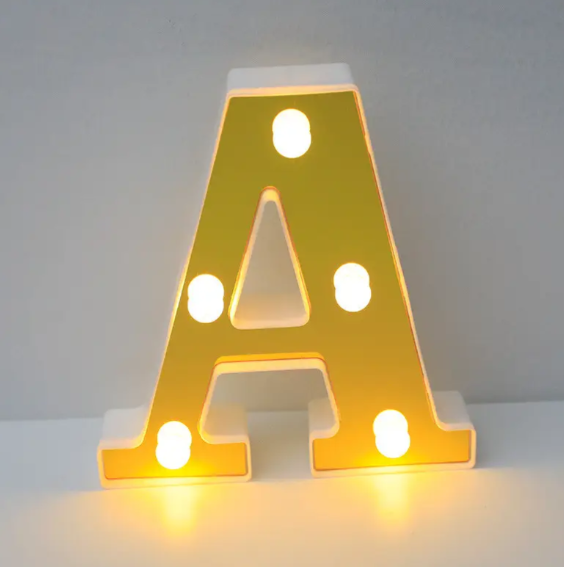 Літера об'ємна А Led маленька 16x14 см Золотистий (68581) Літера об'ємна А Led маленька 16x14 см Золотистий (68581)
