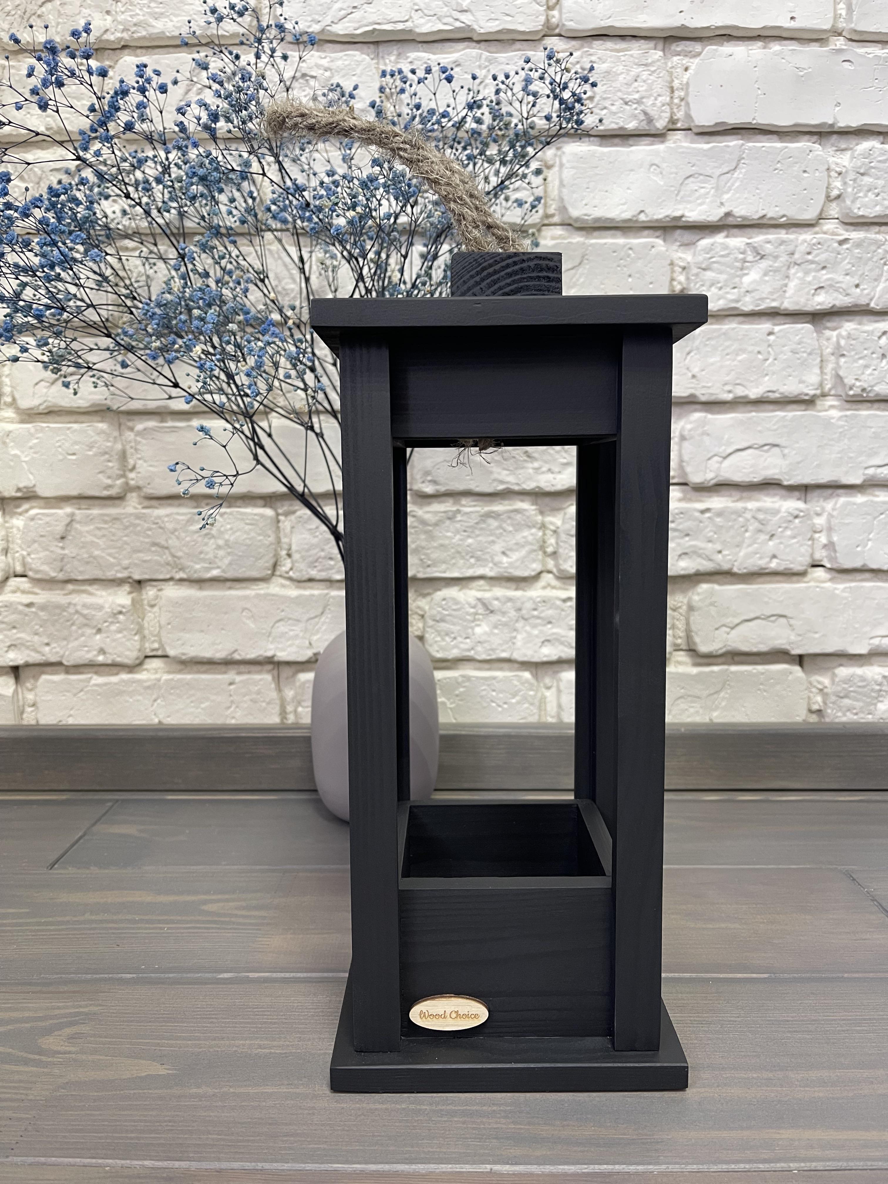 Свічник дерев'яний Wood Choice Ліхтар 15х15х35 Чорний - фото 1 Свічник дерев'яний Wood Choice Ліхтар 15х15х35 Чорний - фото 1