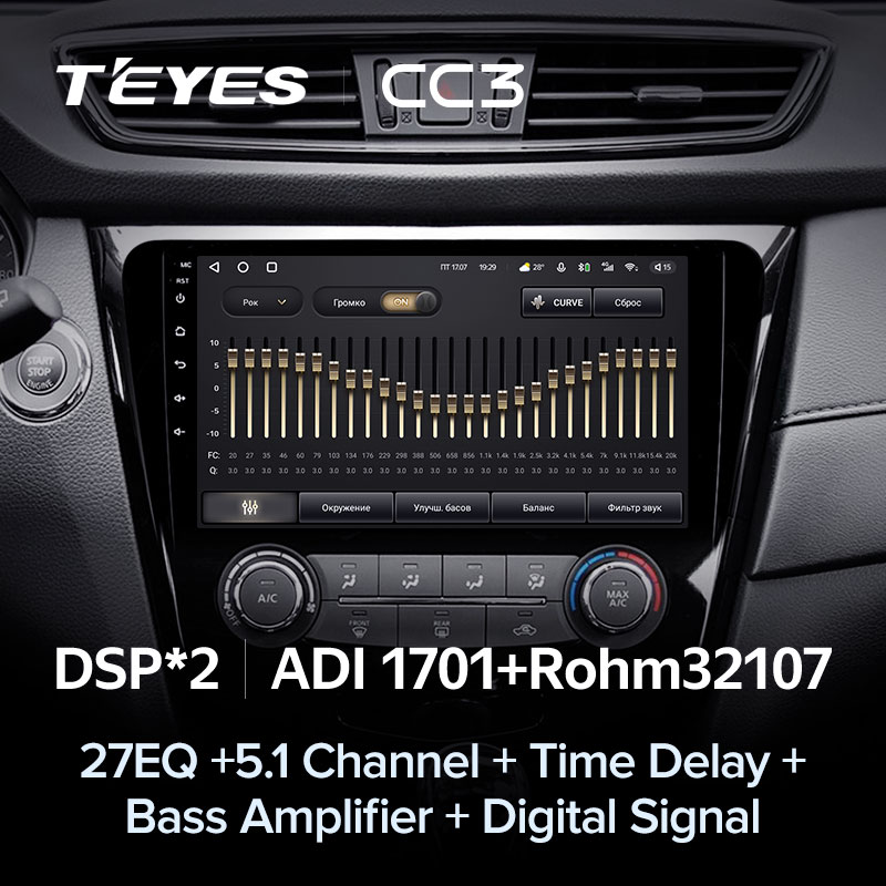 Автомагнитола штатная Teyes Nissan X-Trail 3 T32 2013-2017/Qashqai 2/ROGUE 2013-20 Android CC3 3+32G Wi-Fi вариант C 2 (1404745179) - фото 5