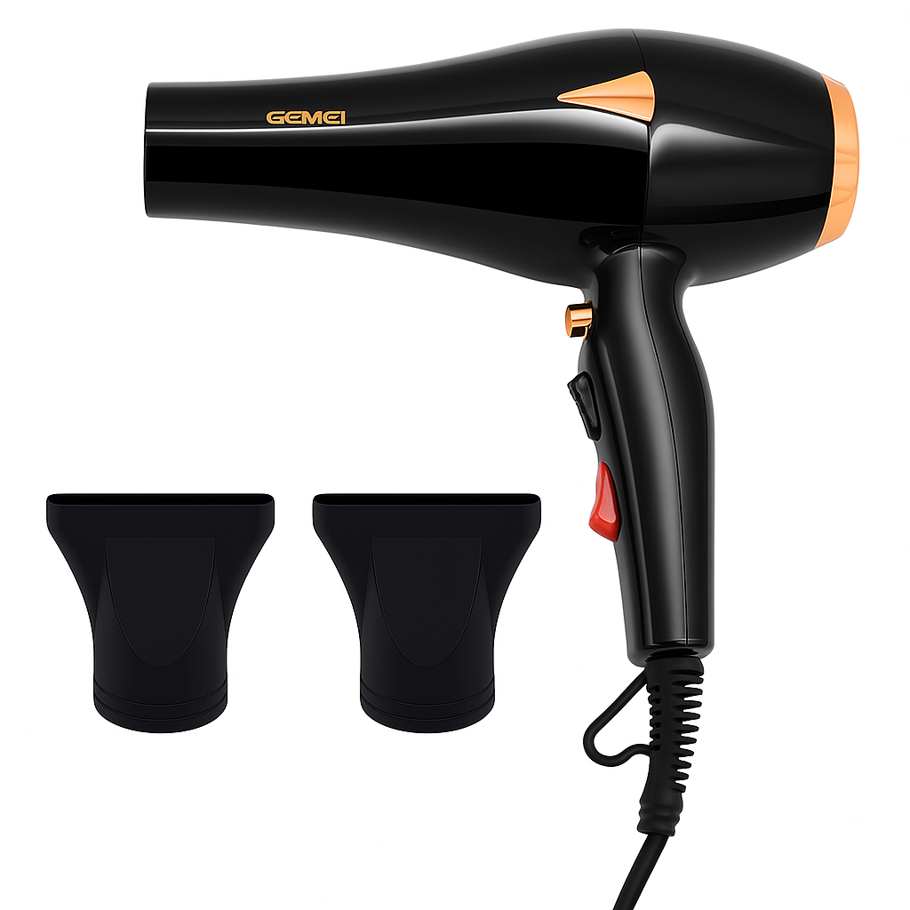 Фен дорожный Gemei GM-1801 2500 Вт Черный (GR-04908) Фен дорожный Gemei GM-1801 2500 Вт Черный (GR-04908)
