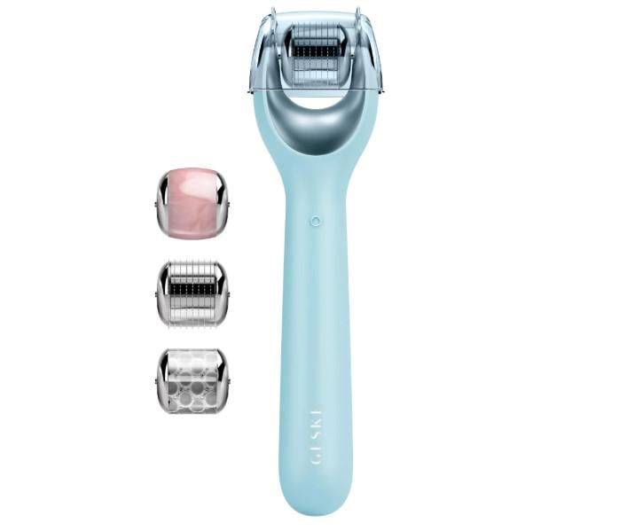 Роллер электронный для лица GESKE MicroNeedle Face Roller 9в1 с микроиглами Turquoise (HB0192)